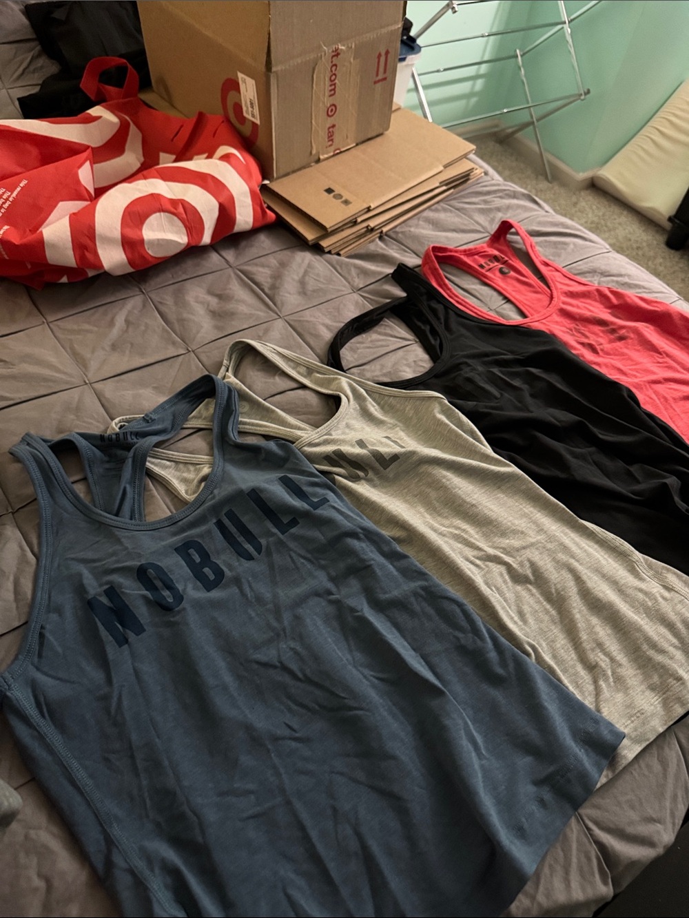NOBULL Women's Racerback Tank Pack - Blue, Gray, Black, Red